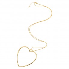 HN-Large Heart Necklace-Yellow Gold